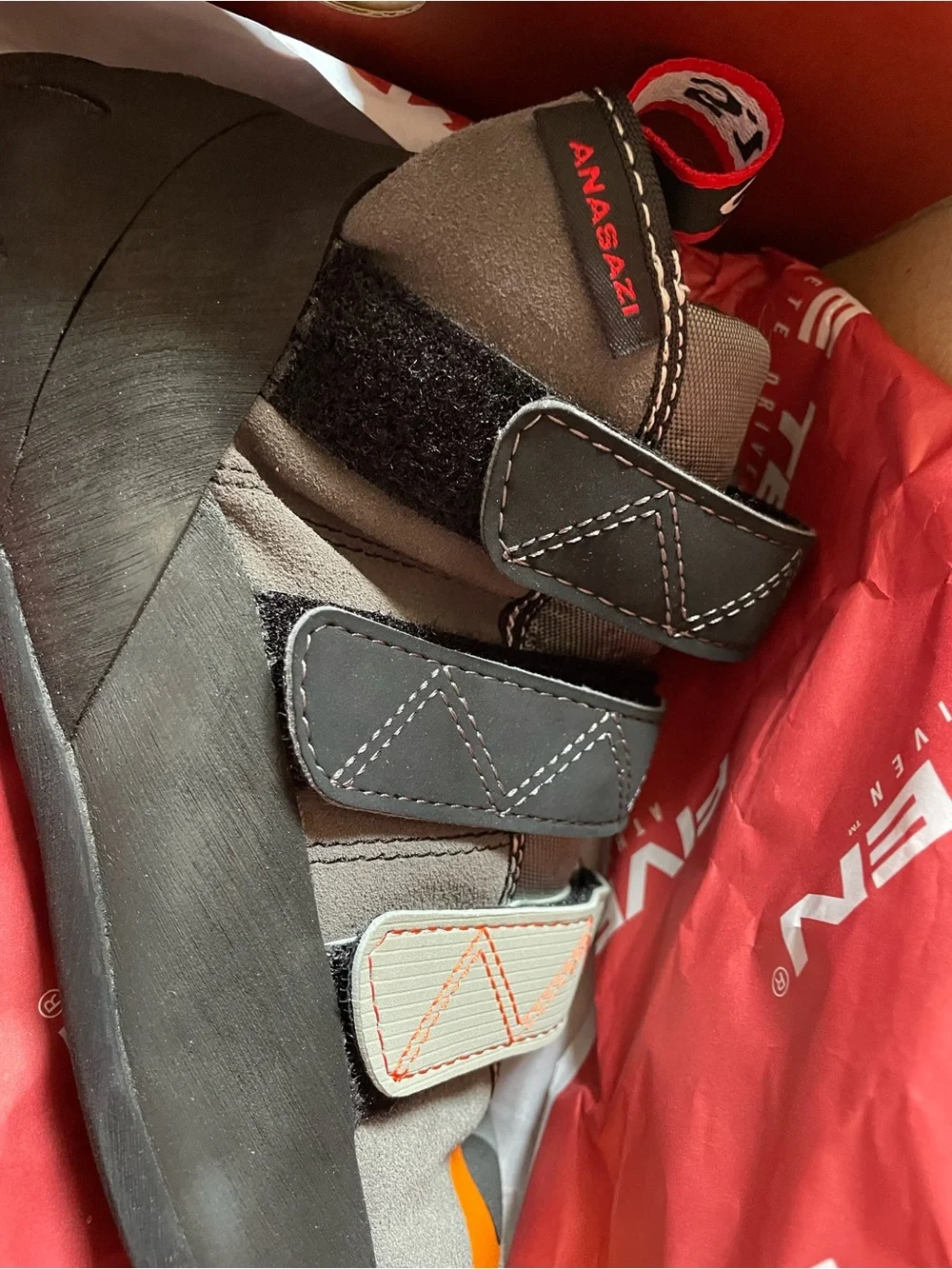 Five Ten Men's Rock Climbing Shoes in Black and Gray with Orange Accent-NWT